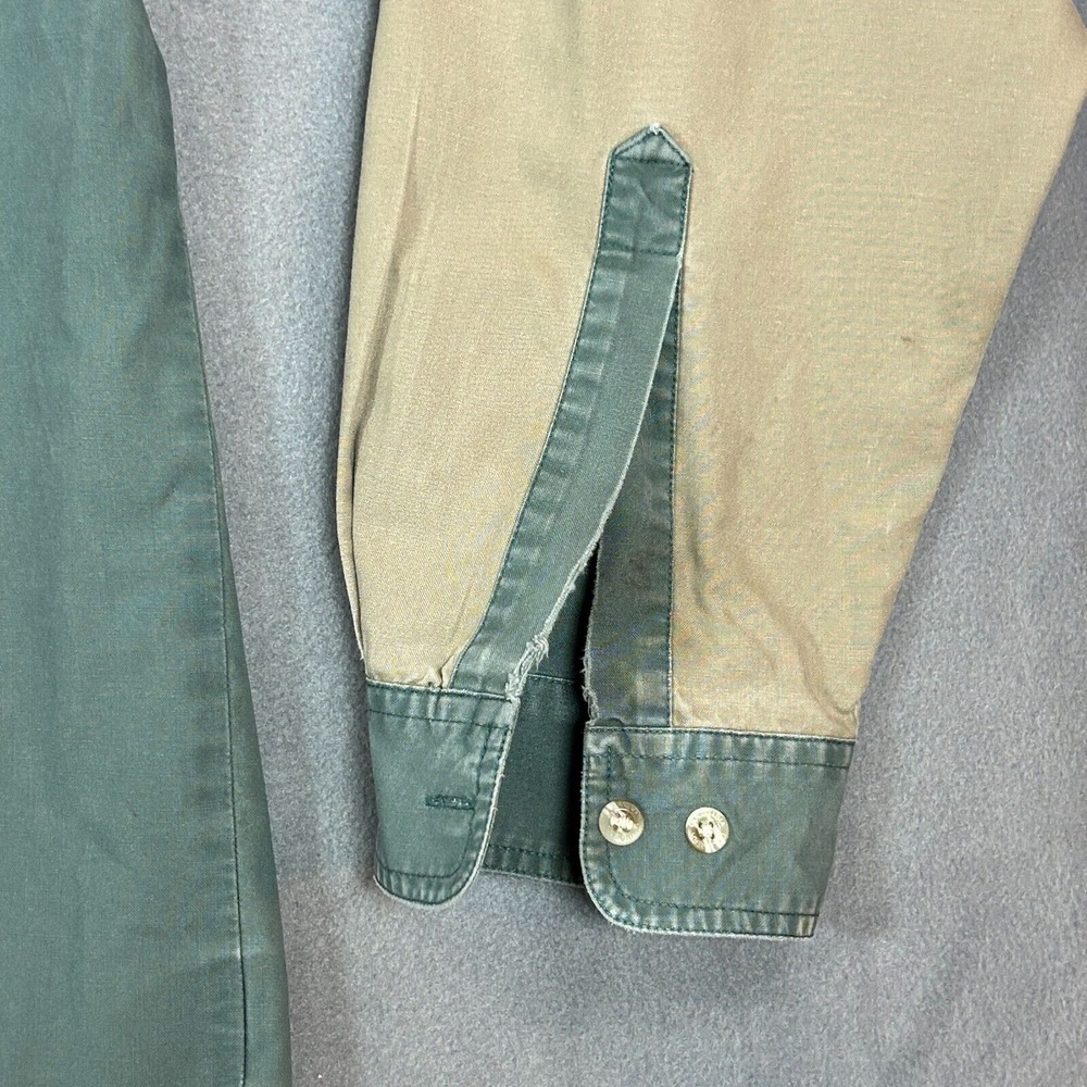 Columbia Men's Green and Tan Casual Button Down Shirt - Picture 8 of 14